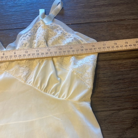 Evette Lingerie Vtg. Chiffon SATIN Lace Adjustable Strap Gown Slip Dress. - Picture 9 of 10